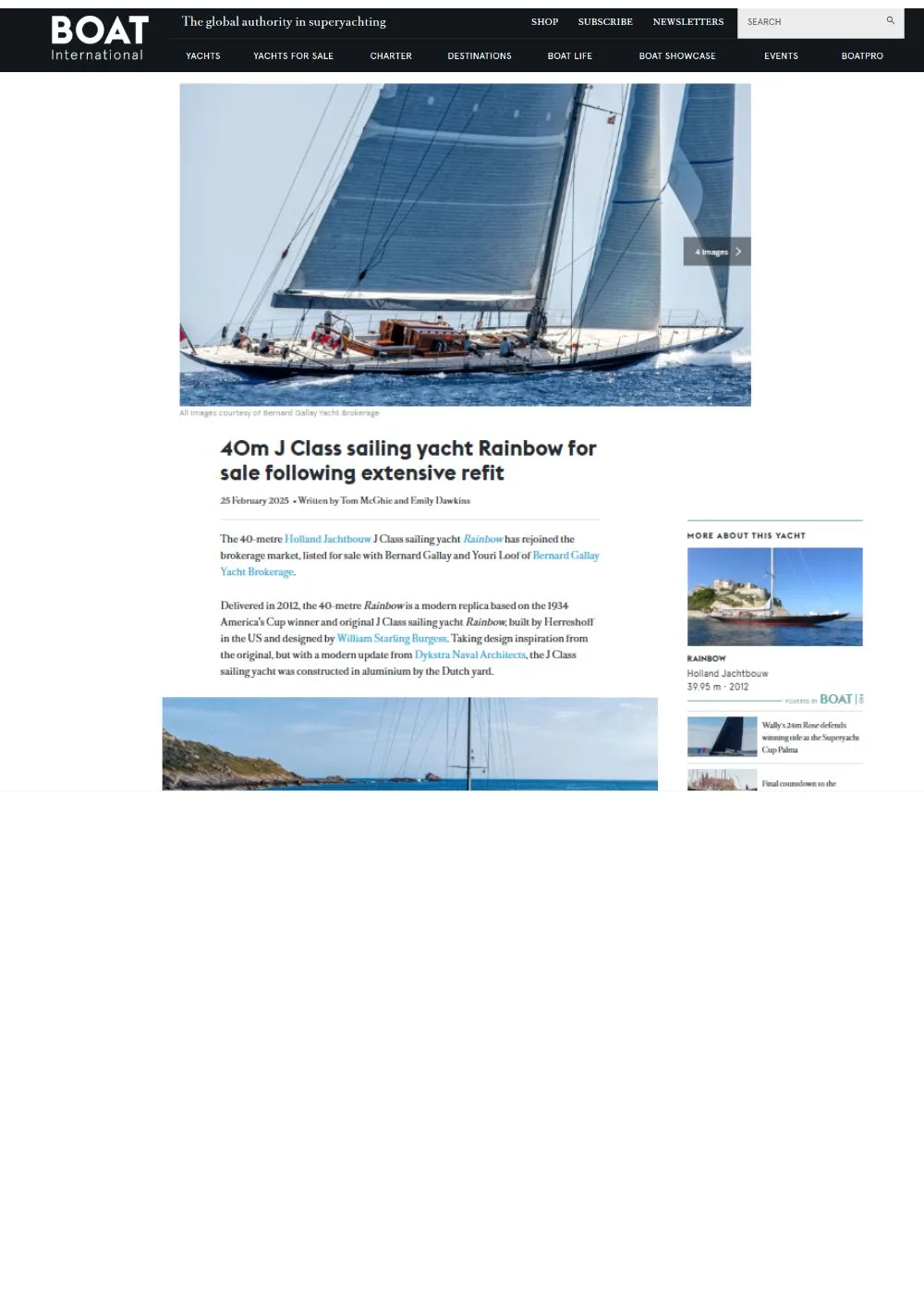 Sailing Yacht RAINBOW in BOAT INTERNATIONAL!