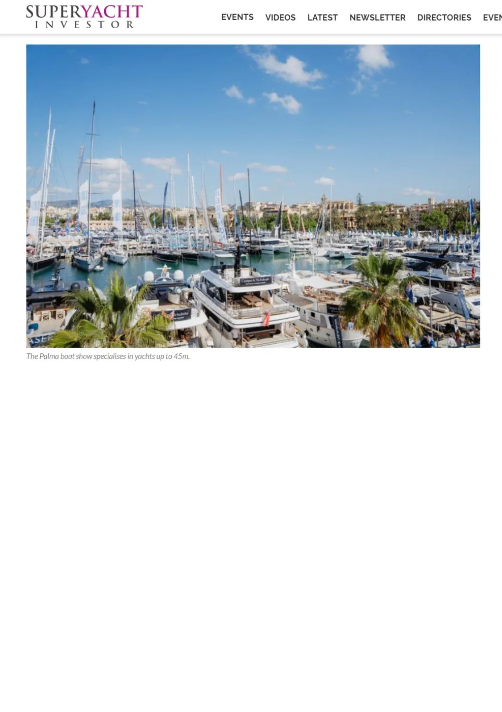 SUPERYACHT Investor presents an article on BGYB at the Palma International Boat Show