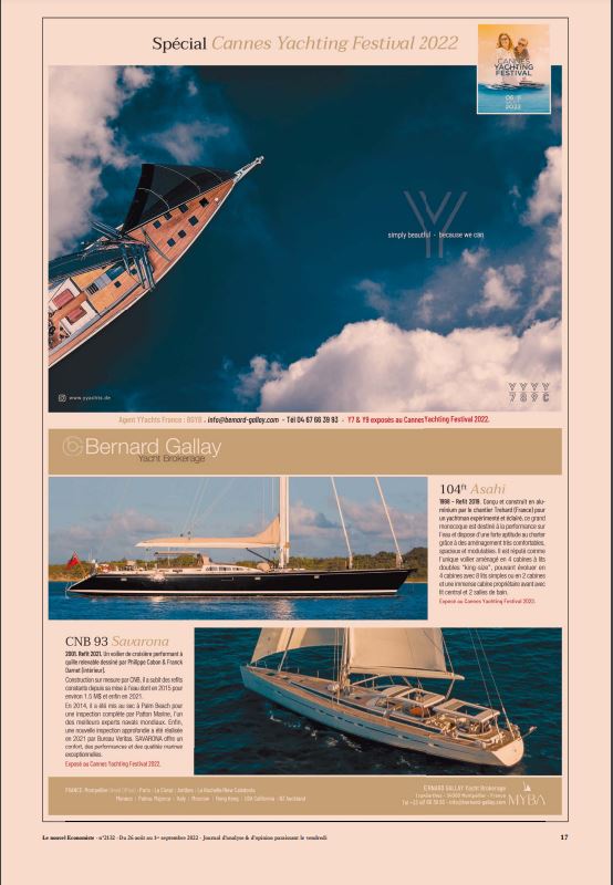 Le Nouvel Economiste : BGYB x YYachts at Cannes Yachting Festival 2022